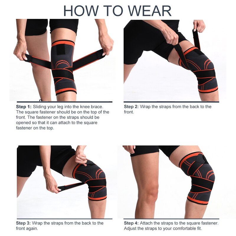 1pc sports knæpuder mænd tryk elastiske knæpuder understøtter fitness gear basketball volleyball selebeskytter