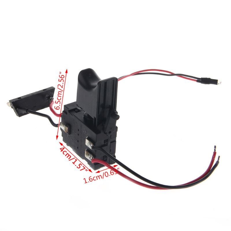 Perceuse électrique anti-poussière contrôle de vitesse bouton poussoir interrupteur à gâchette cc 7.2-24V