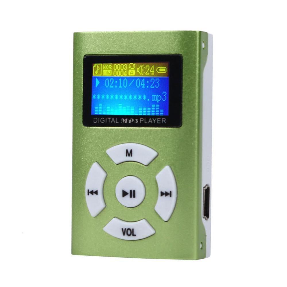 Mini reproductor de música MP3 USB Hifi, pantalla LCD, compatible con tarjeta Micro SD TF de 32GB, deportivo, a la , estilo, , 1 Uds.: Green