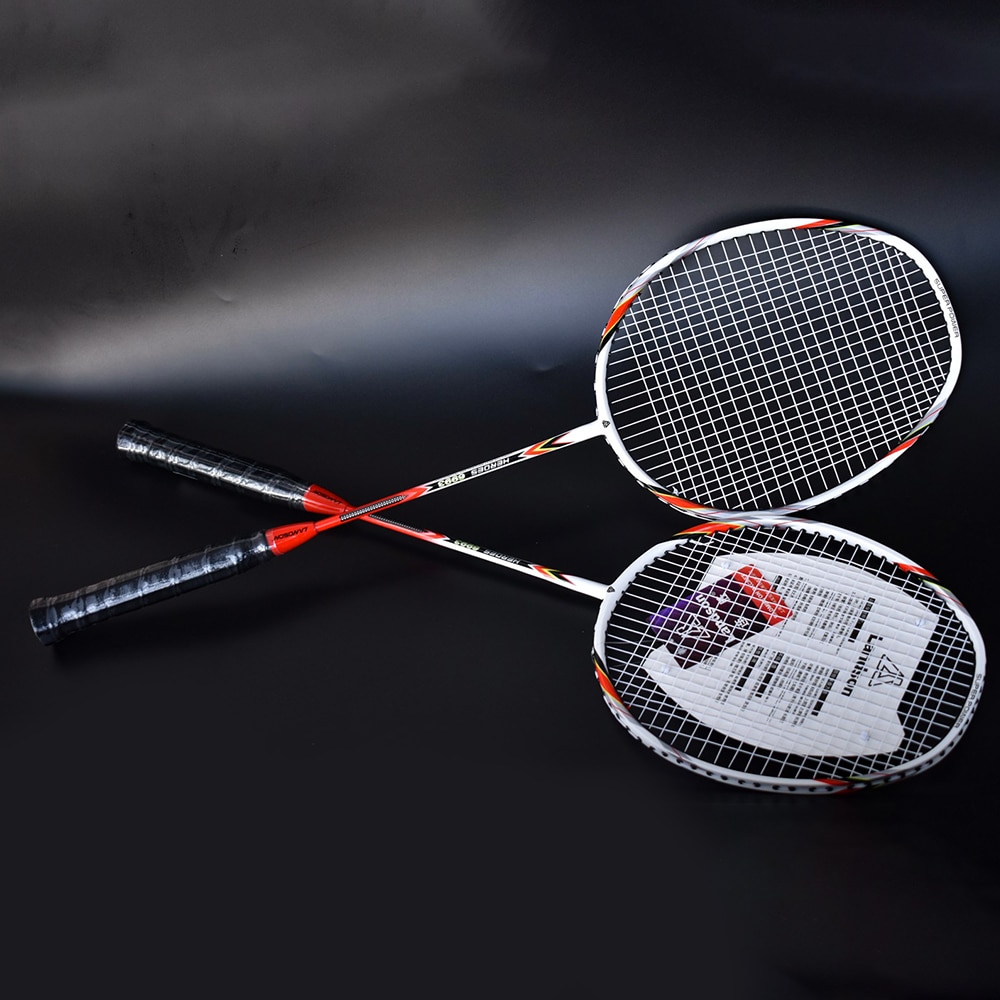 A Pair of Aluminum Alloy Ultra-fine Frame Badminton Racket 20-23 Lbs Badminton Racquets Ball Control Type Badminton Racket
