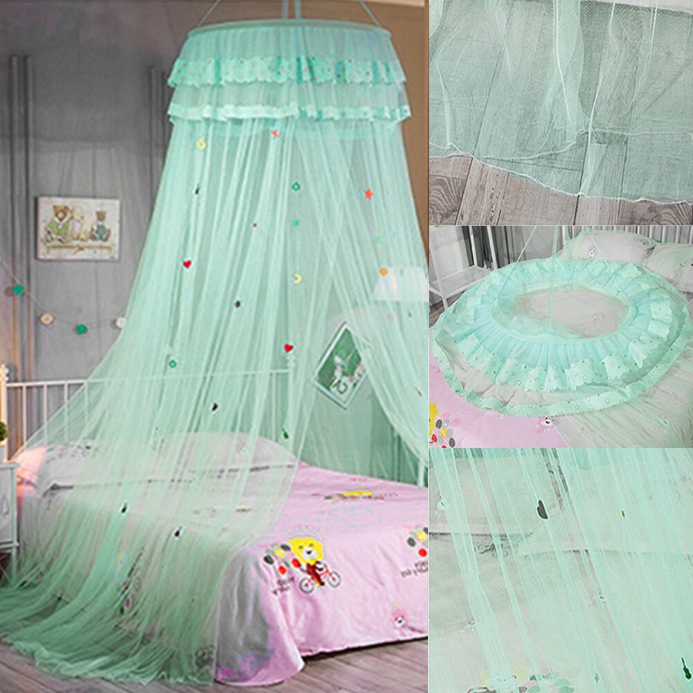 Bedroom Kids Mesh Lace Sleeping Cartoon Round Dome Hanging Heightened Bedding Anti-mosquito Sweet Canopy Bed Net Summer