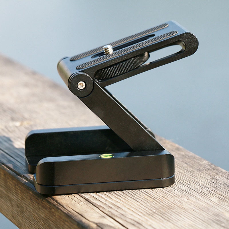 Z Flex Tilt Tripod Head Aluminum Alloy Folding Z Tilt Head Quick Release Plate Stand Mount Spirit Level For Phones DSRL Camera