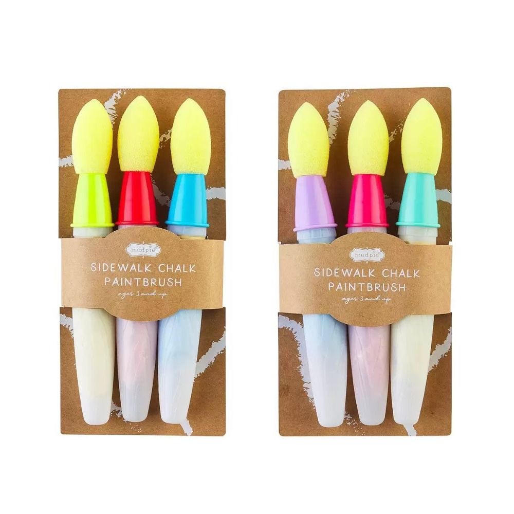 Sponge Head Brush Sidewalk Chalk Paint Brush Set Comfort Thick Handle Pedestrian Children's Brush Set