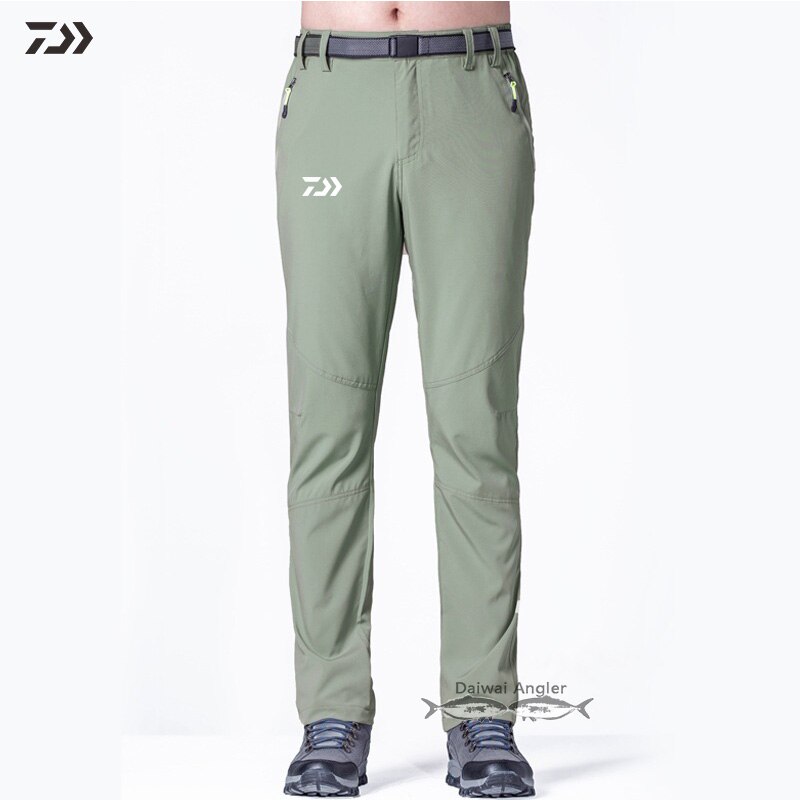 Daiwa Ademend Vissen Broek Mannen Winter Effen Anti-Pilling Houden Wram Vissen Kleding Wandelen Outdoor Sneldrogende Broek L-6XL: Groen / 6XL