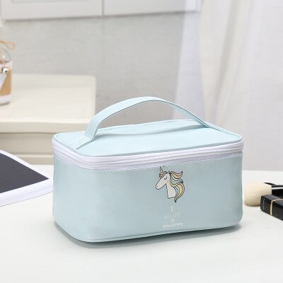 Women PU Travel Cosmetic Bag High capacity Makeup Bag Handbag Female Zipper Small Cosmetics Make Up Bags Travel Beauty Organizer: H