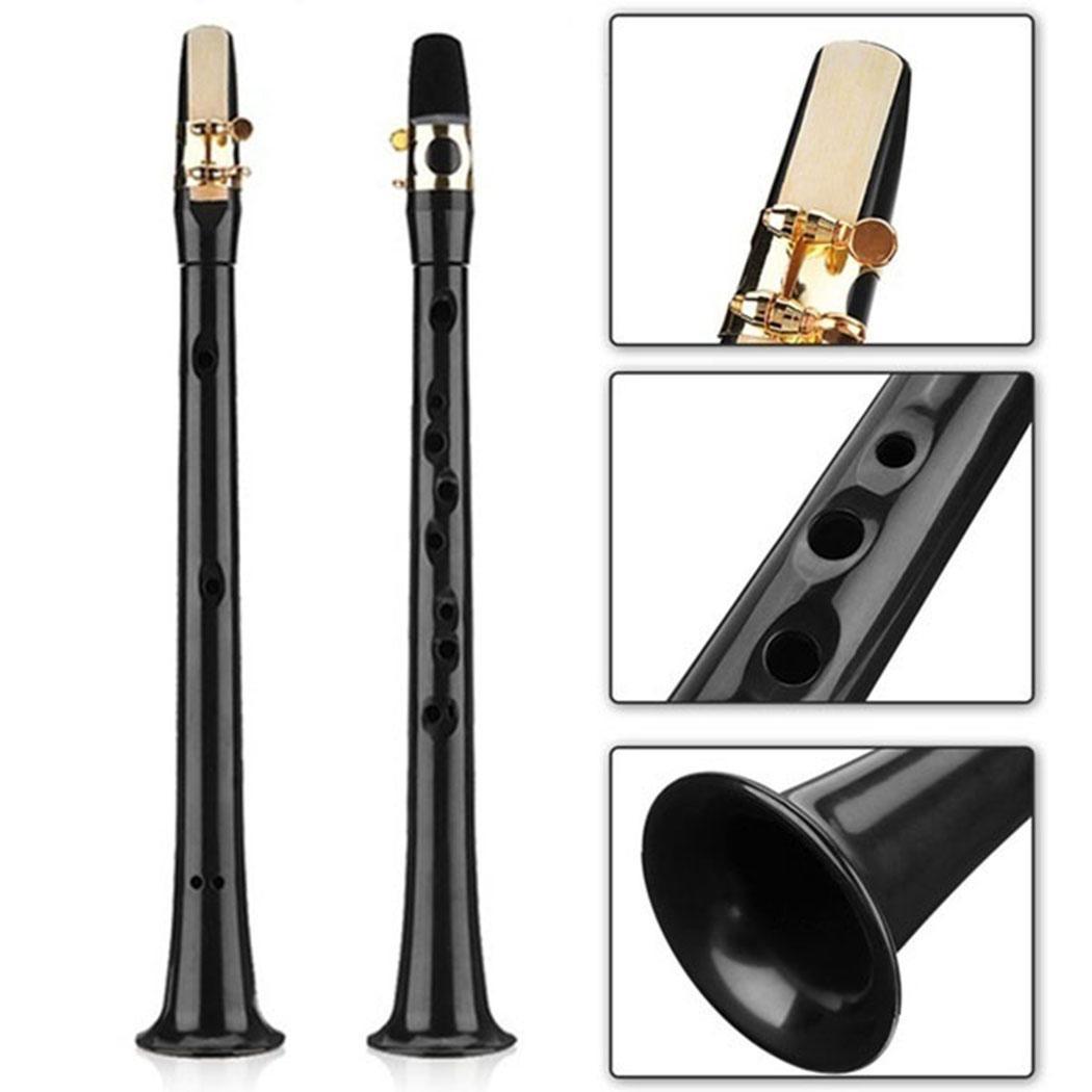 Mini Pocket Sax Plastic 8 Holes Portable Saxophone Musical 130g C Instrument Velvet Bag Black/White