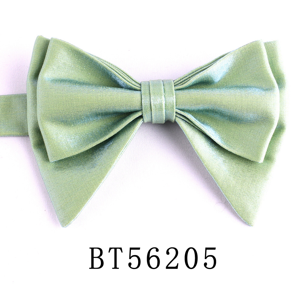 Pajaritas de tela brillante para hombre, pajarita Formal de Color sólido, estilo preatado, talla grande, de boda,: Rojo