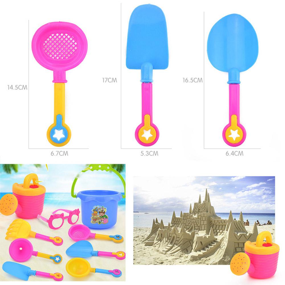 9 stks/set Simuleren Ketel Emmer Schop Trechter Bril Beach Seaside Water Zand Spelen Speelgoed