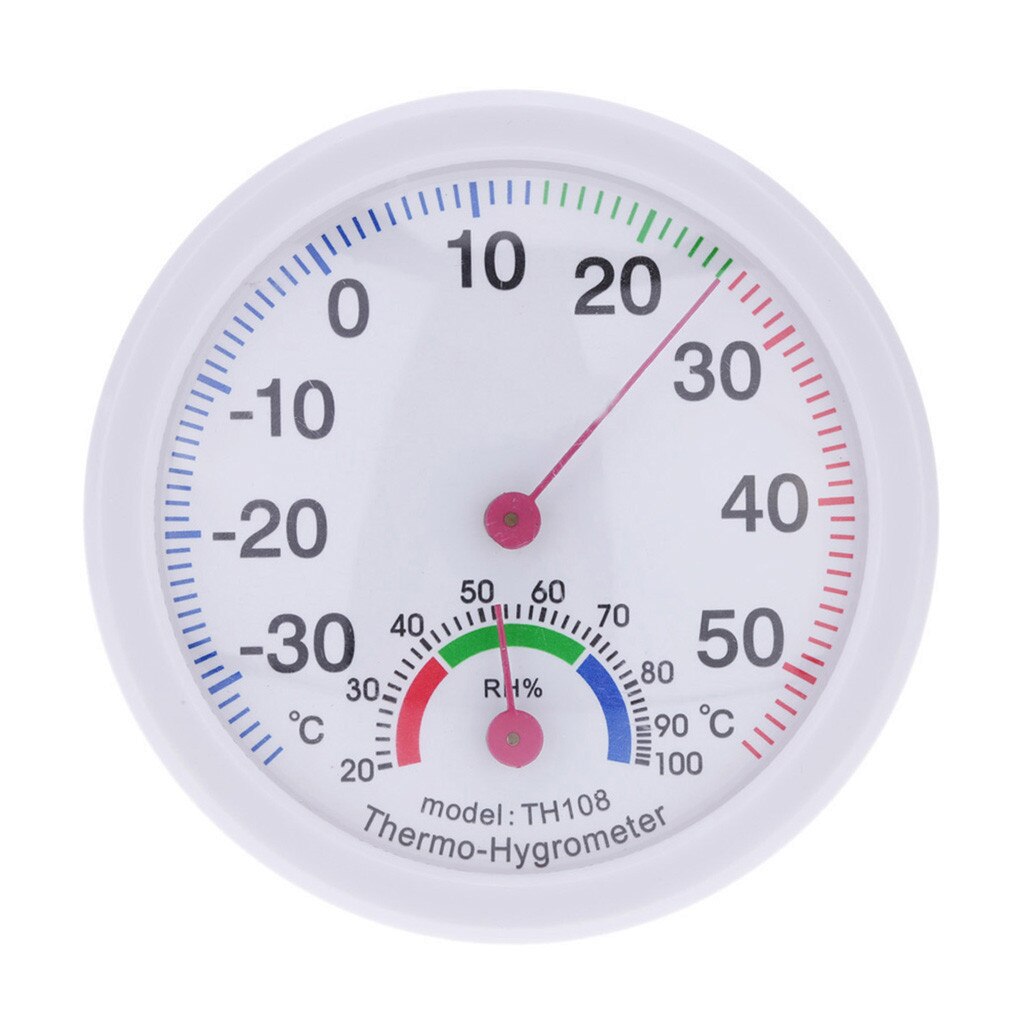 Indoor Outdoor Thermometer Temperature Meter Hygrometer Humidity Clock-shaped Home Home