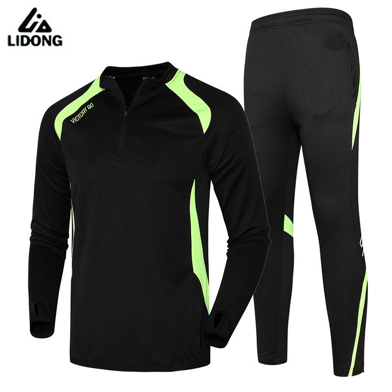 Nuovi uomini Sport Running Survetement Set da calcio giacca lunga tuta da allenamento allenamento pantaloni Skinny pantaloni tute kit abbigliamento sportivo