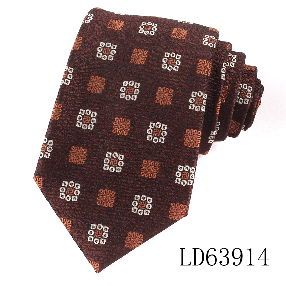 Maillard Coffee Color Ties For Men Women Floral Stripe Neck Tie For Wedding Business Classic Brown Color Neckties Men's Neck Tie: Orange