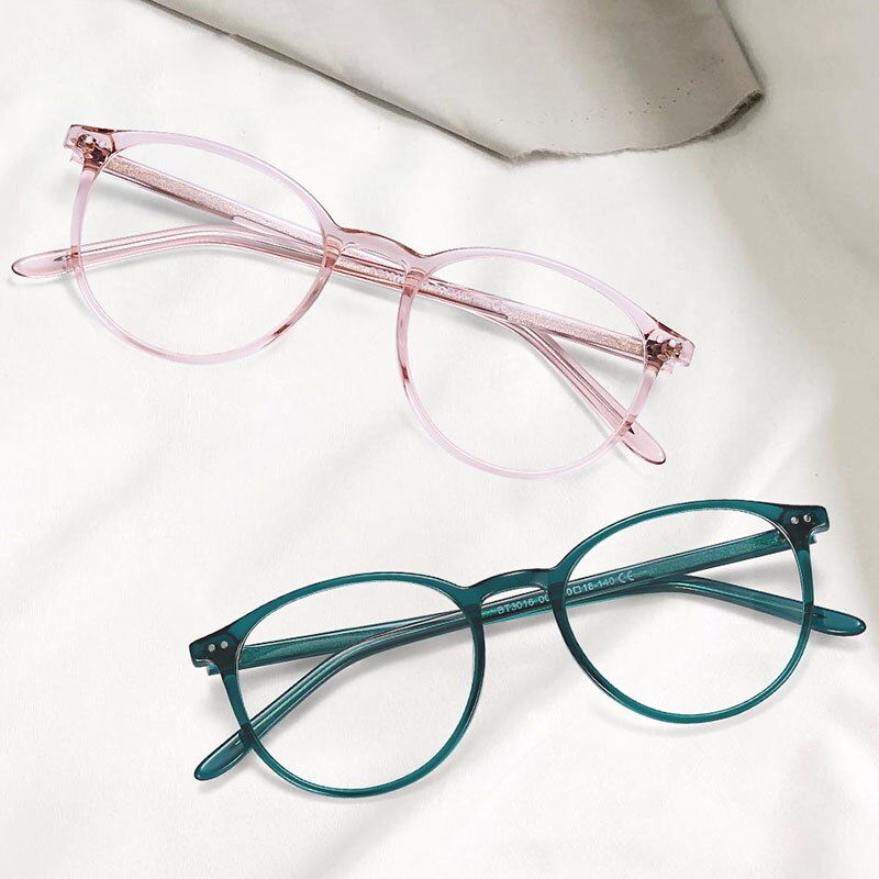 ZENOTTIC Vintage Transparent Acetate Glasses Frame Women Optical Myopia Clear Anti Blue Light Glasses Lens Computer Eyeglasses