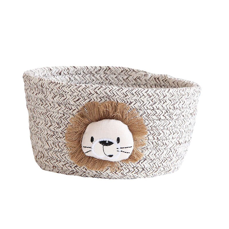 Cotton Rope Storage Baskets With Animals Shape Baby Dirty Clothes Laundry Basket Handmade Weaving Desktop Sundries Organizer Box: 1-2