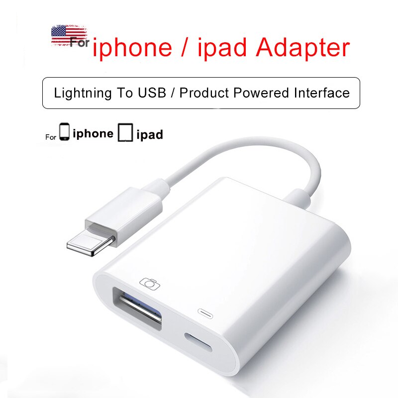 mikro sd kortleser sd kort adapter usb 3.0 multiminnepinne til iphone ipad ios 13 lyn hub til kamera adapter tastatur: Ip 1 til 2 usb