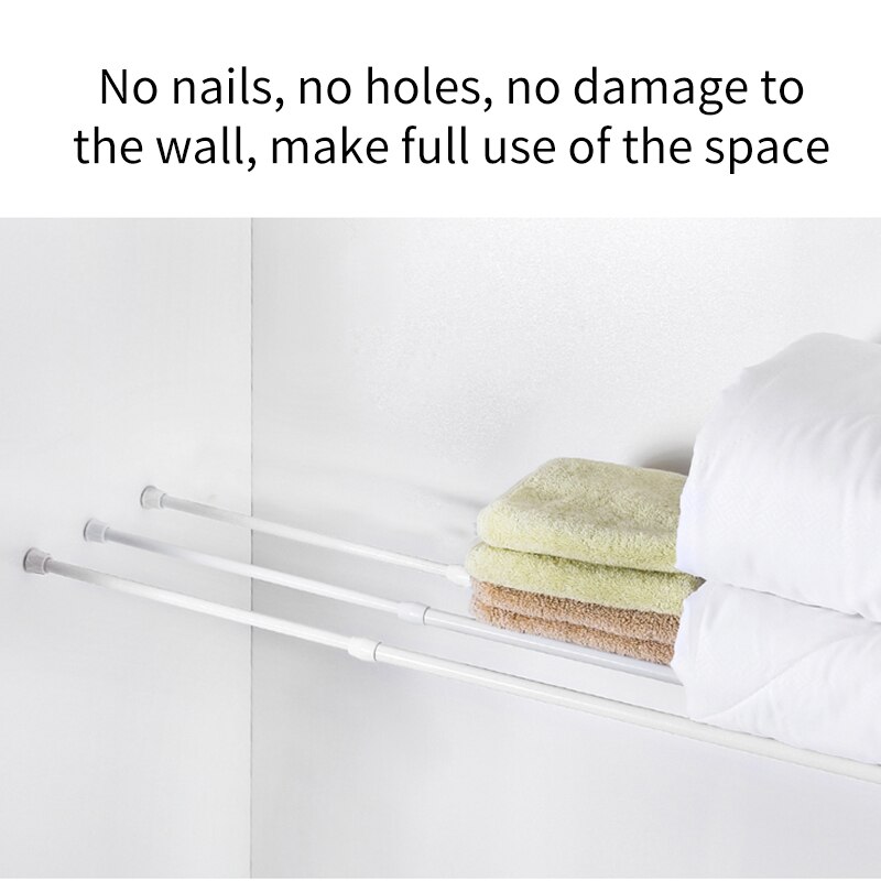 1pc Bathroom Adjustable Curtain Rod Spring Loaded Extendable Telescopic Net Voile Tension Curtain Rail Pole Rod Rods
