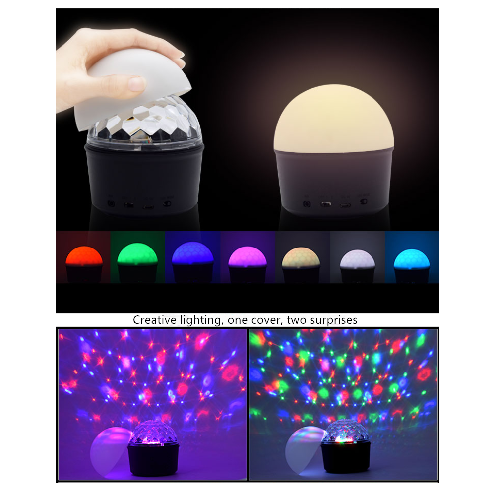 9 farver magisk diskokugle vice kontrol bluetooth musikafspiller fjernbetjening natlys 2 modes dansegulv baby natlys