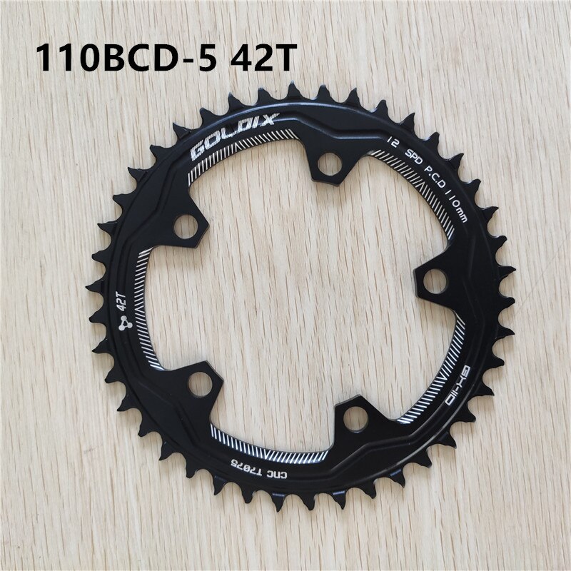 GOLDIX-plato de bicicleta de carretera, ancho estrecho, 38T-58T, plato de bicicleta, accesorios de manivela, BCD 110BCD: 42t