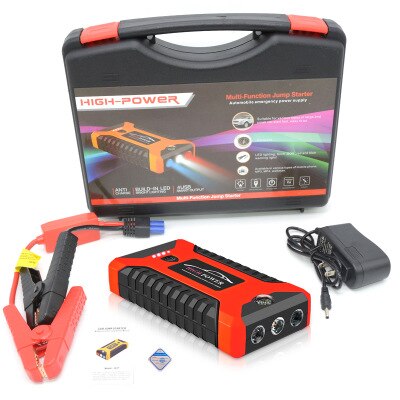 12V 20000Mah Auto Jump Starter Power Bank Draagbare Power Bank Voor Mobiele Telefoons Tablet Auto Jumper Motor Batterij auto Nood: option 1 Red