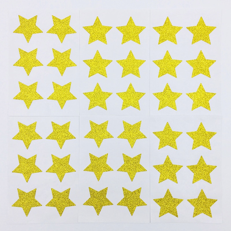 30pcs Gold 35mm Self Adhesive Glitter Star Sticker Card Making Craft Diy Christmas Birthday Year Decoration Kits