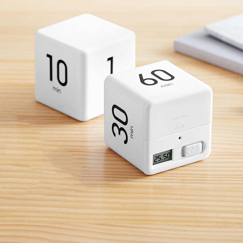 Cube LED Timer for Cooking Shower Study Alarm Clock Magnetic Electronic Countdown Time Square Home Kitchen Living Room Square