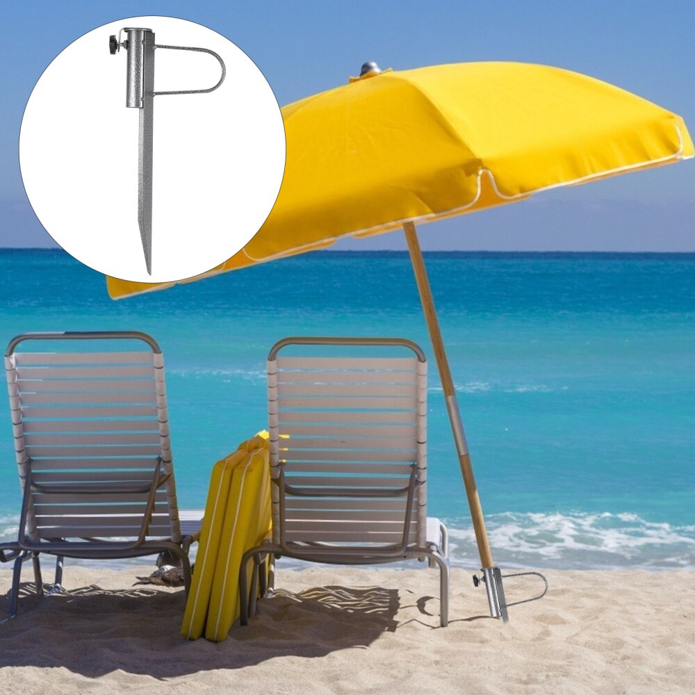 Beach Umbrella Sand Anchor Metal Umbrella Holder Universal Stand (Right Angle)