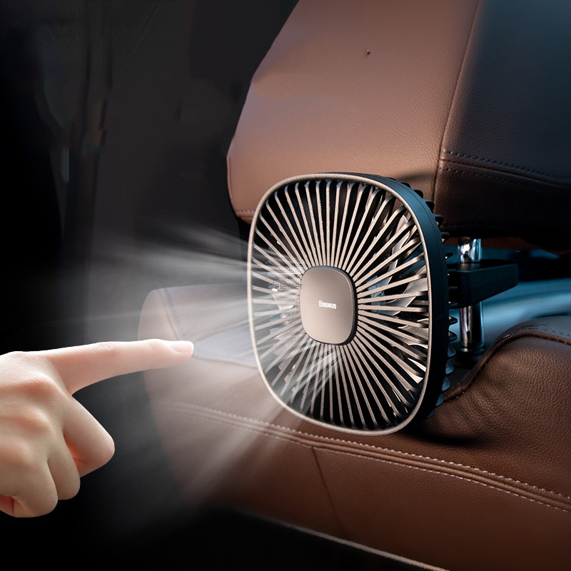 Xiaomi Baseus-ventilador silencioso para coche, aire acondicionado de 12V, rotación de 360 grados, ventilador para asiento trasero de coche con Cable USB 1,5