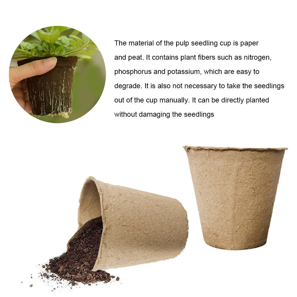 10/50/100Pcs Round Biodegradable Peat Pots For Seedlings Plant Pots Kit Perfect For Vegetables, Fruits, Succulents