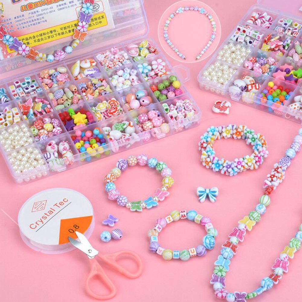 1200PCS DIY Beads Kit Children Jewelry Making Kit DIY Bracelet Making Beads Kit For DIY Necklaces Bracelet Handmade Craft