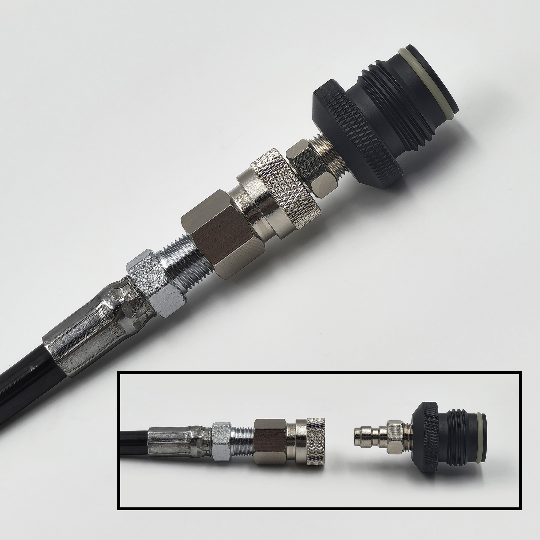 Hpa Coil Afstandsbediening Slang Lijn 100Inch (2.5M) Lengte Met Of Zonder Dia Check 8Mm Mannelijke En Vrouwelijke Snelle Ontkoppeling 3000psi Gauge