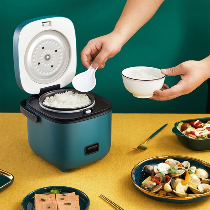 Mini Electric Rice Cooker Intelligent Automatic Household Kitchen Cooker 1-2 People Small Food Warmer Steamer 1.2L