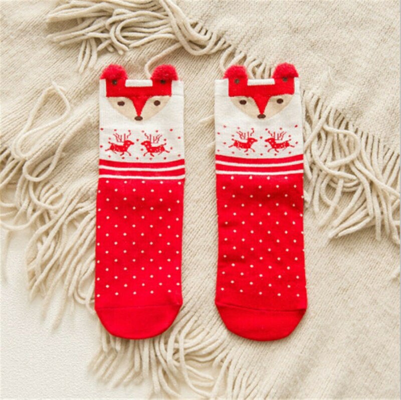 1 Pair Cotton Winter Autumn Baby Girls Boys Kids Xmas Socks Children Striped Terry Snowflake Elk Santa Claus Christmas Bear