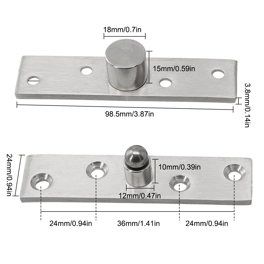 Stainless Steel Invisible 360 Degree Rotary Door Pivot Up And Down Hinge For Wooden Door Cabinet Door Furniture Hardware