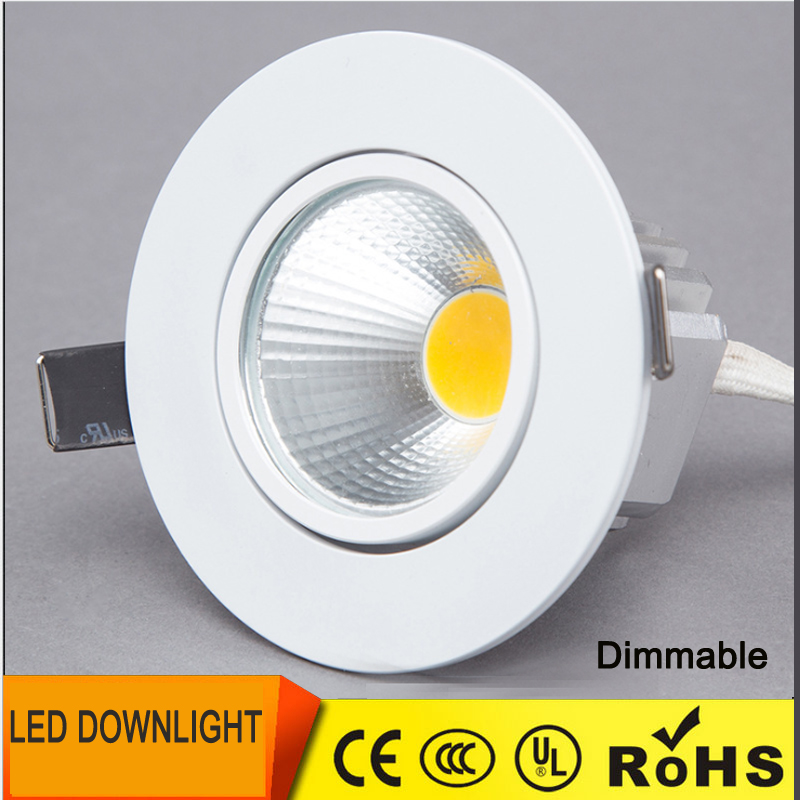Dimmable LED Downlight 3W 5W 7W Spot LED DownLights Dimmable cob LED Spot Recessed down lights for living room 110v 220v