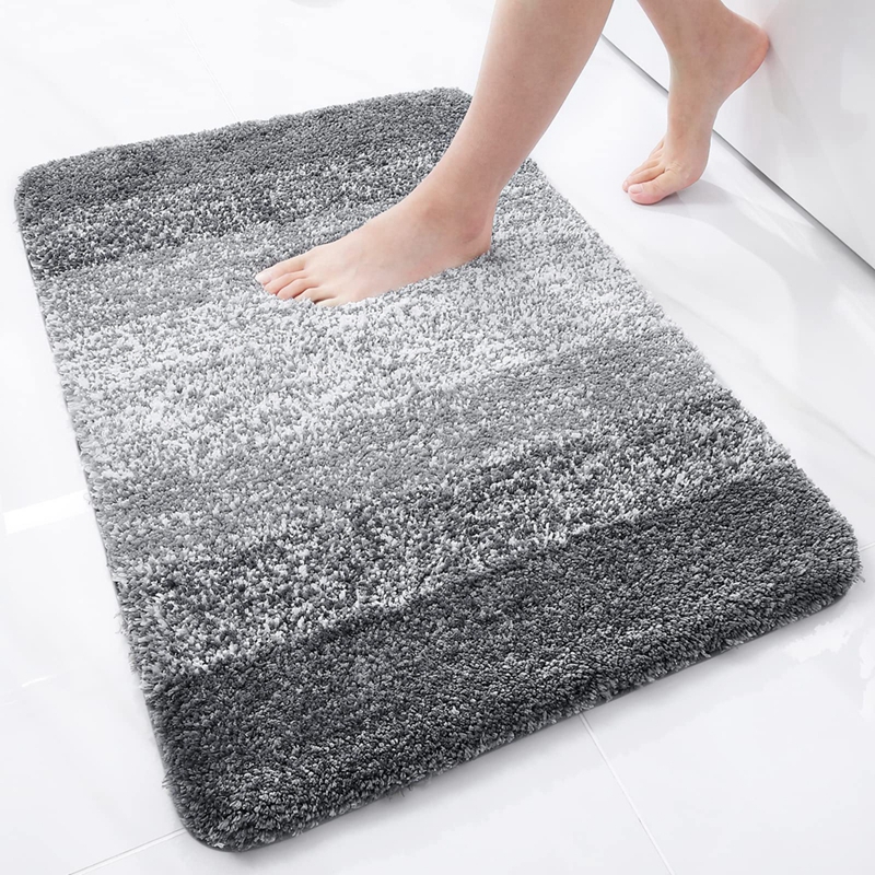 Olanly Luxury Bathroom Rug Soft Foot Mat Absorbent Microfiber Bath Rugs Non-Slip Plush Carpet Wash Dry Bath Mat For Floor Shower: Blue / 400MMx1000MM