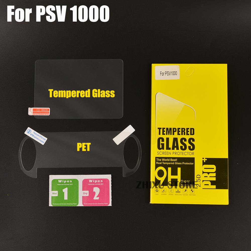 Protector de pantalla Full HD para Psvita, película frontal y trasera de vidrio templado transparente para PS Vita PSV 1000 2000 PSV1000 PSV2000: Transparente