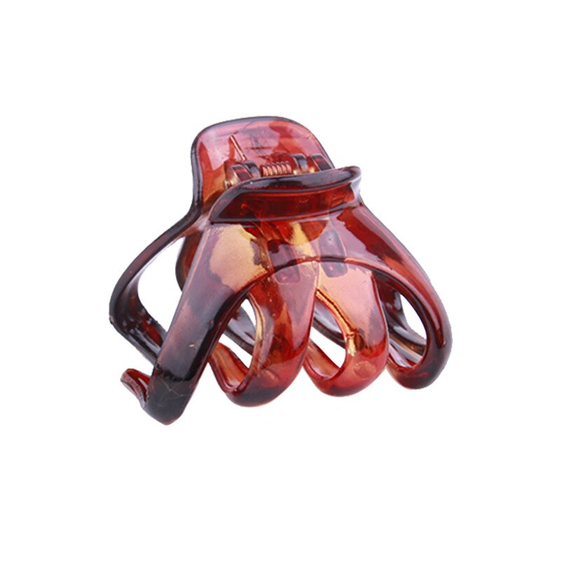 Pinza de pulpo para el pelo para mujer, pinza de plástico sólida a la para mujer, herramientas de estilismo, pinza para el pelo, accesorios para el cabello: 6cm-Brown