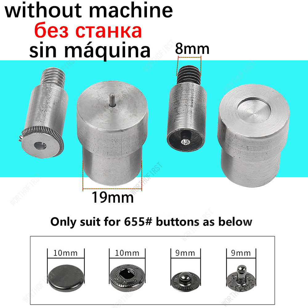 Hand Punch Press Machine Metal Mold For Snap Buttons Double Cap Rivets Eyelet Grommet Tools Dies Leathercraft Sewing Accessorie