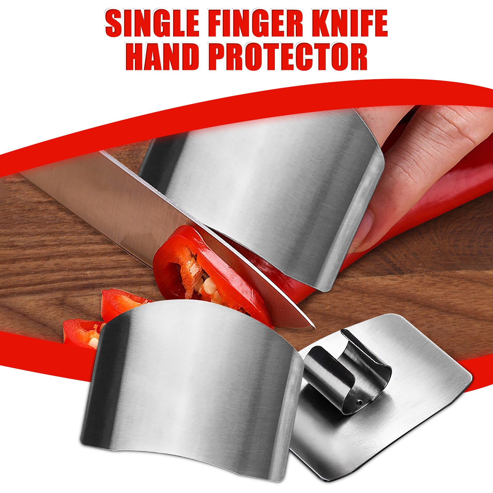 Finger Protection Slice Stainless Steel Kitchen Tool Safety Protection Kitchen Essential Tool Slicing Tool Anti-cut Ring: A