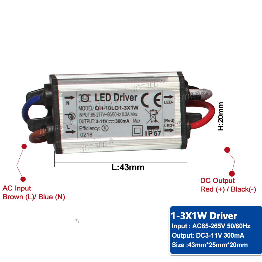 Adaptador de transformador a Fuente de alimentación, Controlador LED de 10W, 20W, 30W, 50W, 100W, a DC3V AC85V-277V, 12V, 18V, 24V, 30V, IP65, 300/600/900/1500/3000mA: Beige
