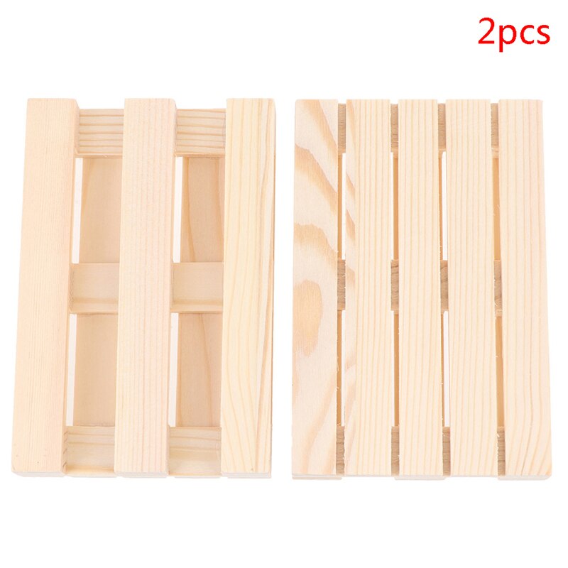 Esterilla de madera para tazas, accesorios de cocina hechos a mano para artesanía del hogar, oficina, Hotel, 2/4 Uds.: 2