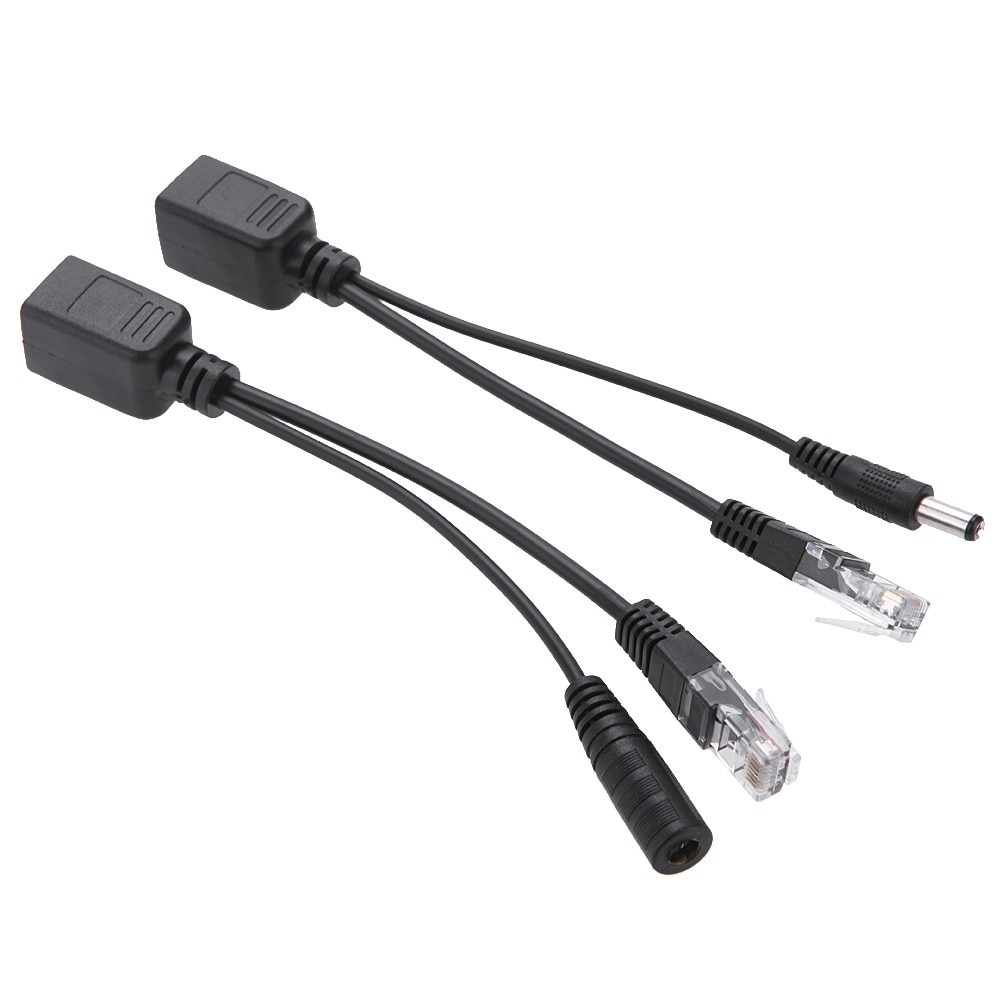 2pcs(1 pair) POE Adapter Cable RJ45 POE Injector + POE Splitter POE Splitter Power Supply Module 12-48v For IP Camera,