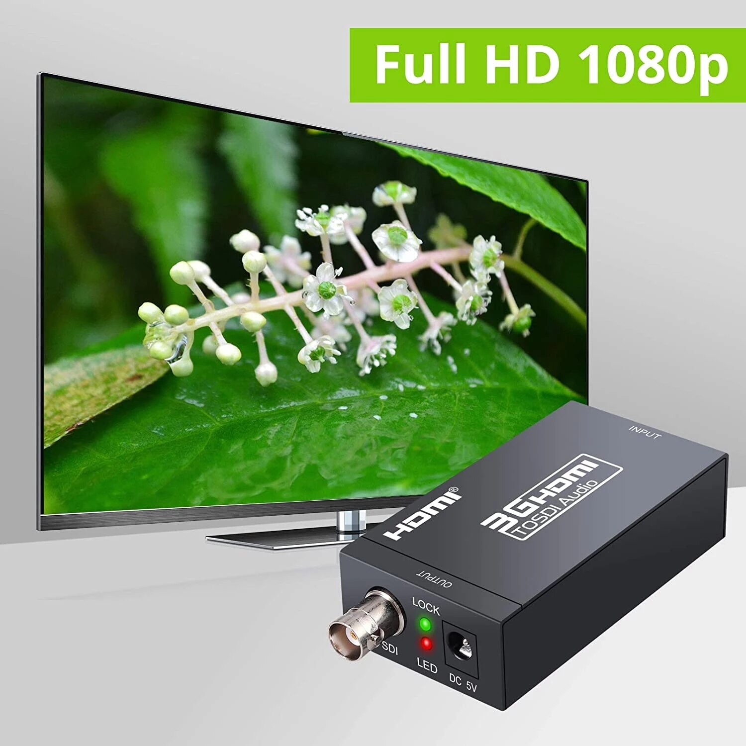 3G HDMI to SDI Converter / SDI to HDMI Adapter Audio HD-SDI/3G-SDI Adapter BNC 1080P DAC Converter for Monitor HDTV