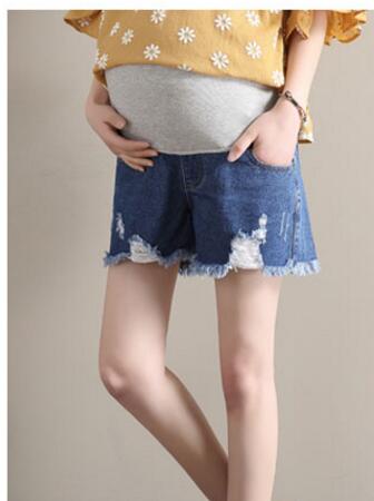 Barselsbukser jeansbukser til gravide kvinder denimbukser elastisk talje denim justerbare jeans korte til graviditet
