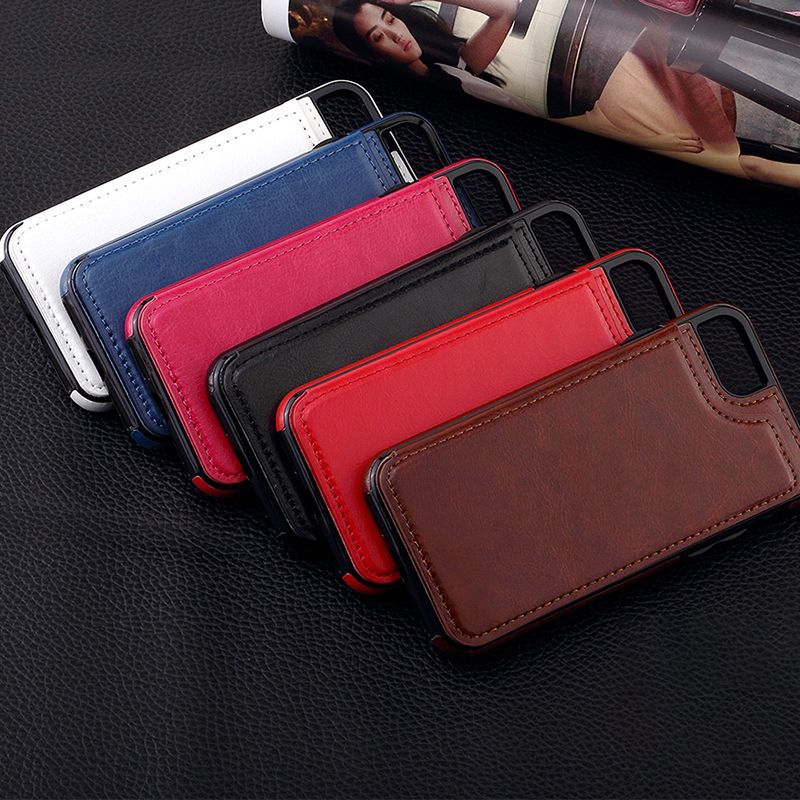 PU Lederen heren Telefoon portemonnee case voor iPhone 5 6 7 8 PLUS iPhone X XS XR cover tas voor samsung telefoon gevallen