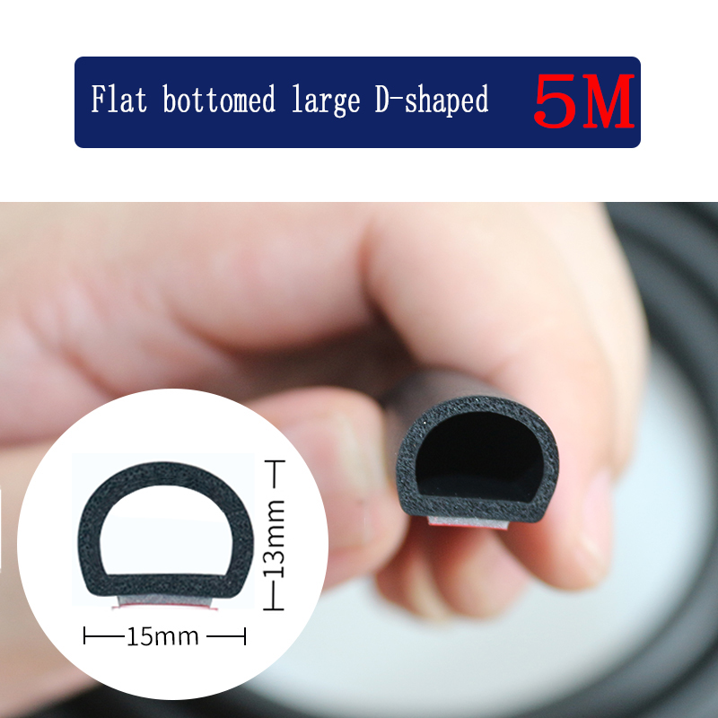 5M Grote/Kleine D Auto Afdichting Strip Auto Deur Frame Geluidsisolatie Rubber Strip Speciale Kleine Auto Vrachtwagen Waterdichte Deur Naad: Dark Gray