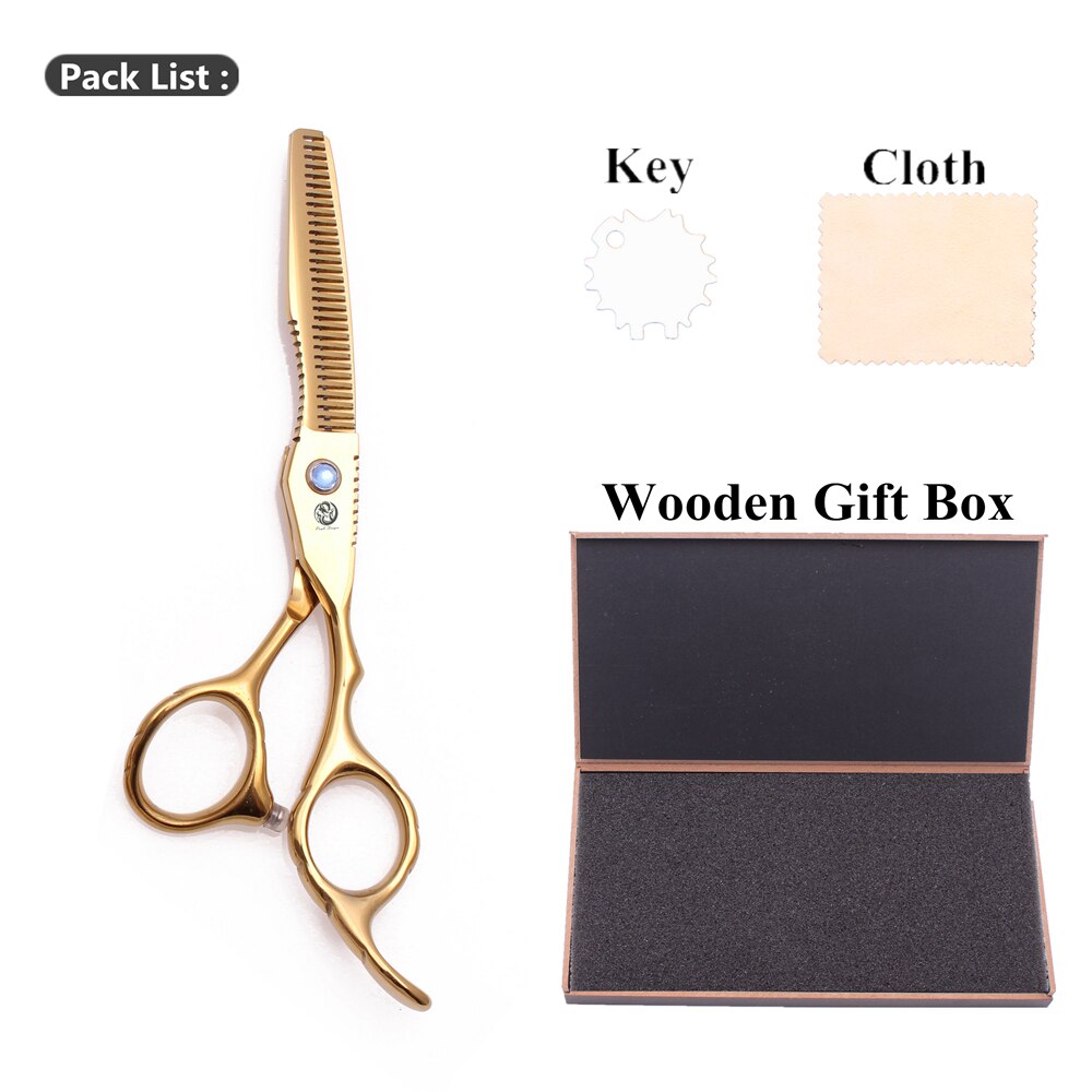 Lila Drachen 6 "JP Stahl Friseur einstellen Haarschnitt Ausdünnung Schere Haar Schneiden Schere Barbier Schere 1011# Gold: 1011 Jin T-6H