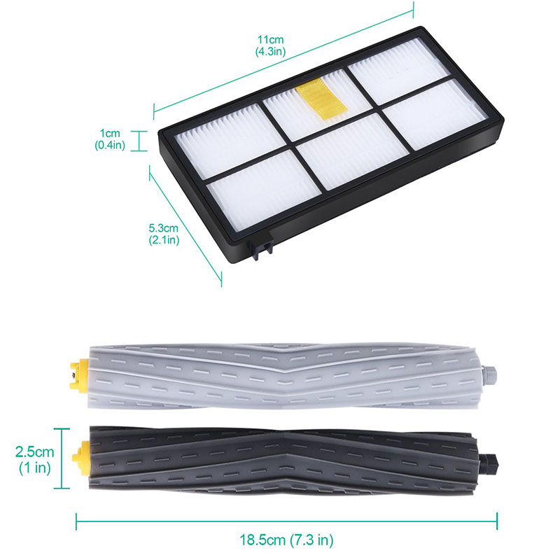 Sopande robot tillbehör hepa filter för irobot roomba 800 900 series 860 865 870 880 980 reservdelar reservborstar kit