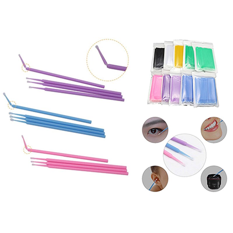 100 Pcs Individuele Wimpers Applicators Mascara Brush Lash Extensions Wattenstaafje Wegwerp Wimper Extensions Tools