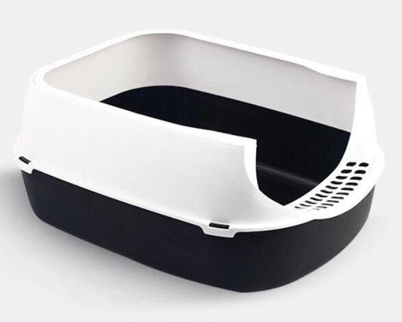 Cat Litter Box Pet Kitten Plastic Clean Basin Bedpan Indoor Puppy Kitten Anti Splash Toilet Pet Deodorant Fully closed Sandbox: Style B-black