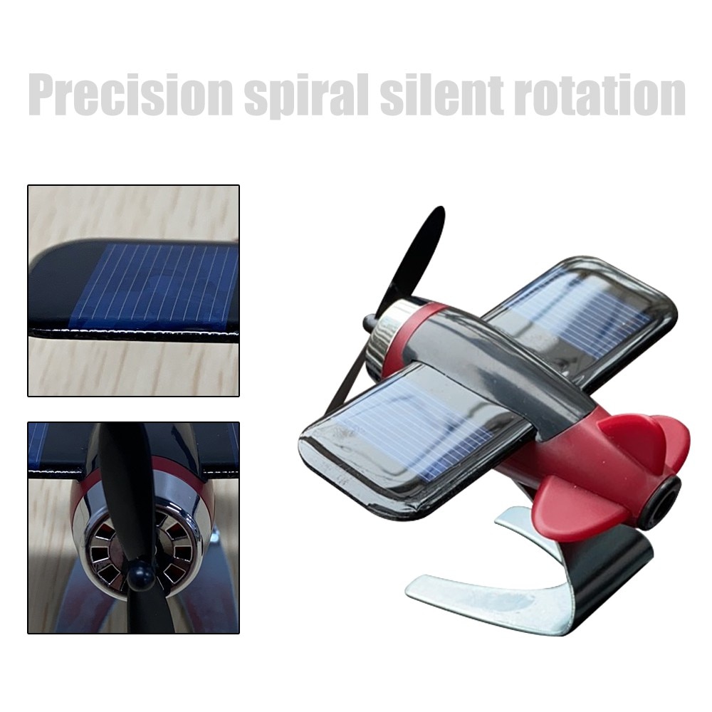 car Decor Airplane Model Non-slip Mat Solar Energy Rotate Aircraft Dashboard Solar Powered Decorative Airplane #py10